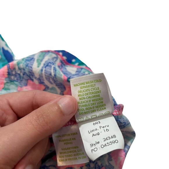 Lilly Pulitzer Shake it Up 3/4 Sleeve Bay Pink and Blue Dress Size Small - Picture 5 of 9